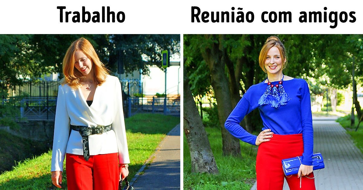 Como consegui me manter elegante usando a mesma calça por 8 dias e mudando somente os acessórios