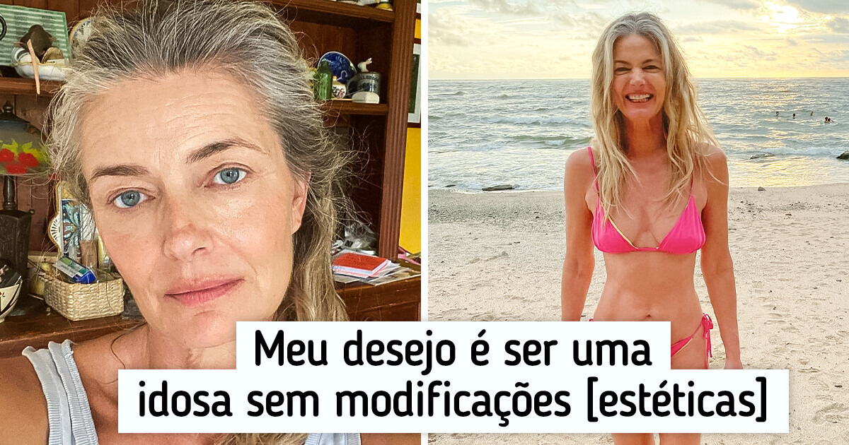 Modelo de 57 anos responde aos críticos que a chamaram de avó desesperada após ela postar fotos de biquíni