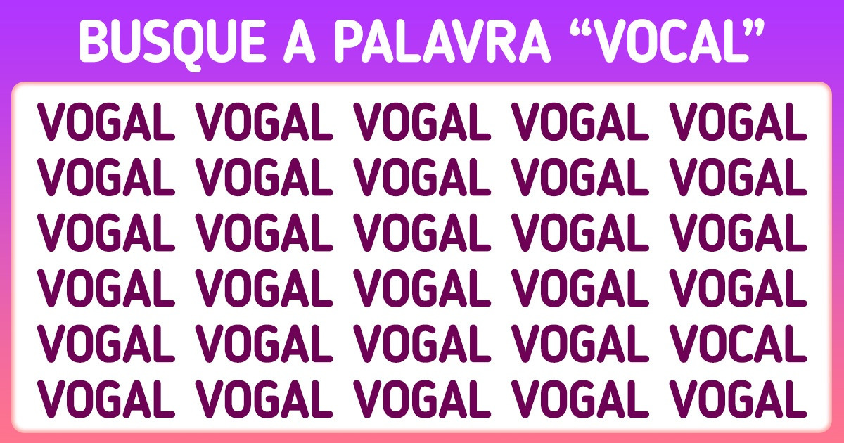 Teste: Veja se você consegue revelar a palavra oculta em menos de 7 segundos