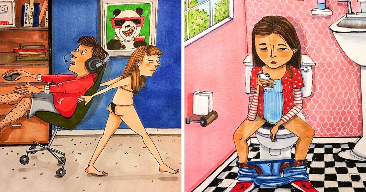 Durante 100 dias, ela registrou a vida de amigos e conhecidos em desenhos com os quais todos nos identificamos