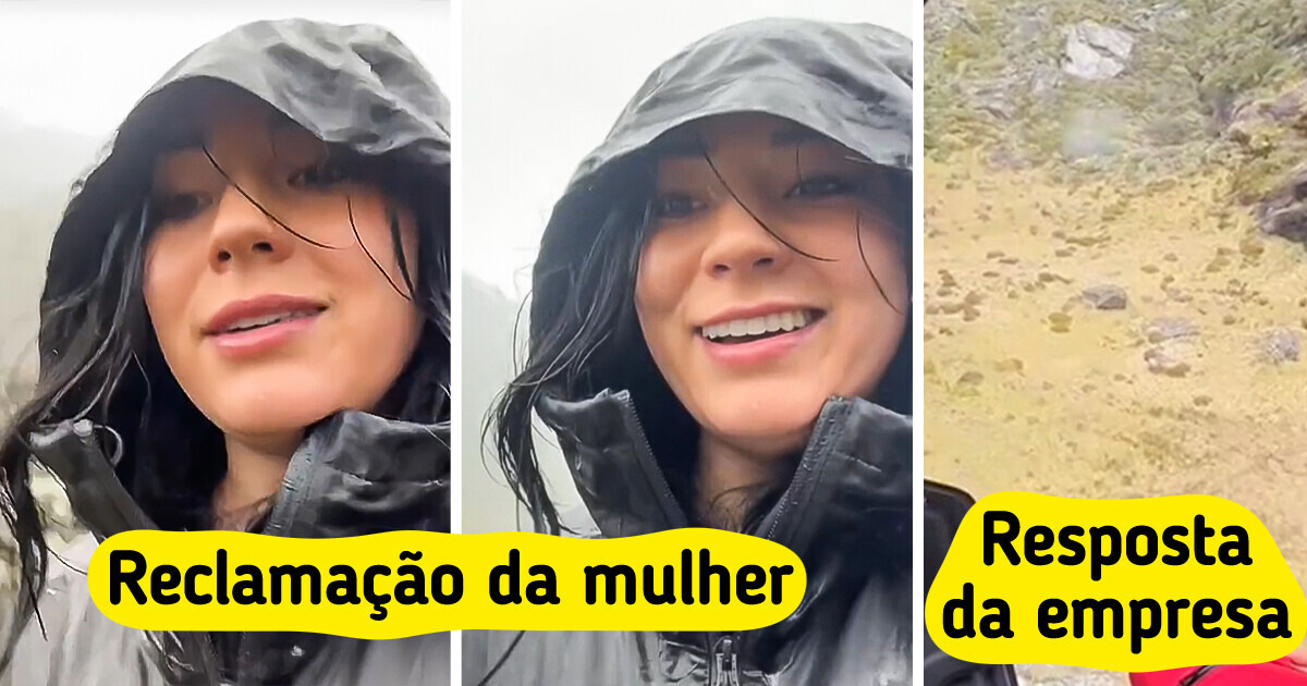 Ela reclamou que sua capa de chuva ficou toda encharcada. A empresa permaneceu em silêncio e, em seguida, reagiu de forma épica