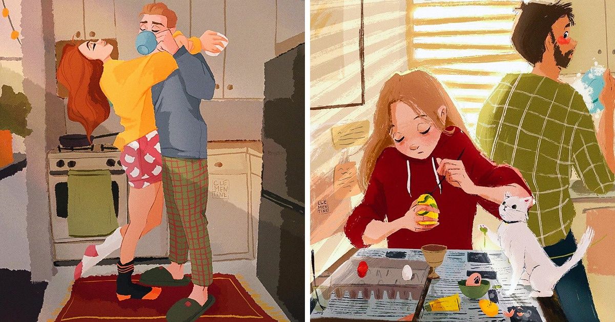 15 Ilustrações muito fofas de uma artista que retrata aspectos da vida a dois