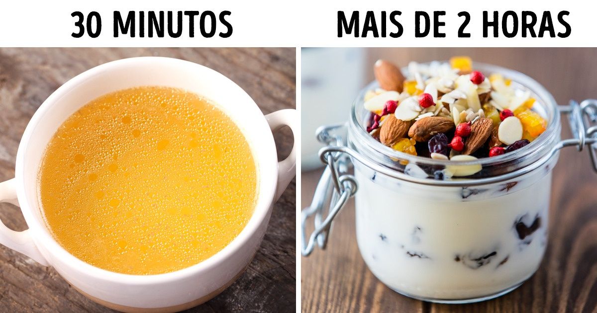 O tempo que cada tipo de alimento precisa para ser digerido