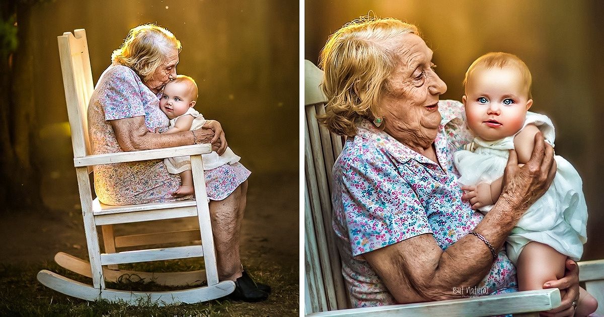 Veja como uma fotógrafa provou que não existe lugar mais aconchegante que o colo da vovó
