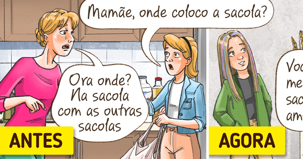 14 Quadrinhos sobre as mudanças nas relações entre pais e filhos em comparação com as gerações anteriores