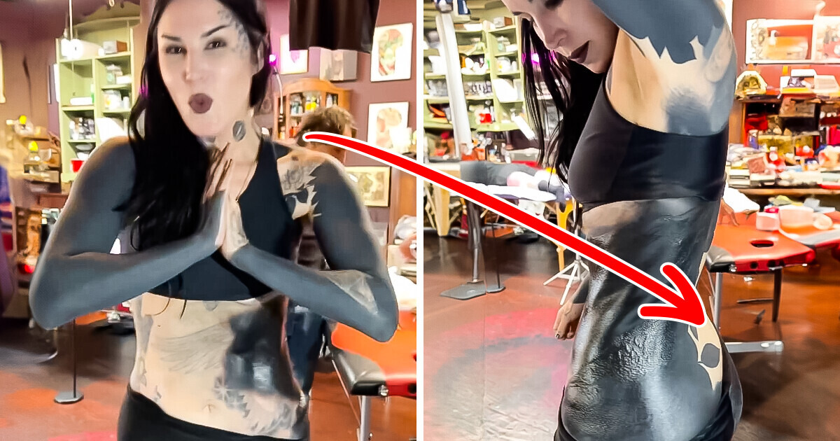 Referência entre os astros, tatuadora cobre totalmente de preto tatuagens indesejadas