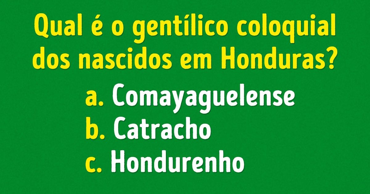 Teste: tente adivinhar a que parte da América Latina pertencem estes gentílicos Teste: tente adivinhar a que parte da América Latina pertencem estes gentílicos