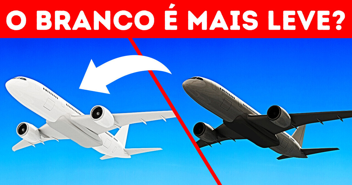 Os aviões brancos são mais leves que os escuros?