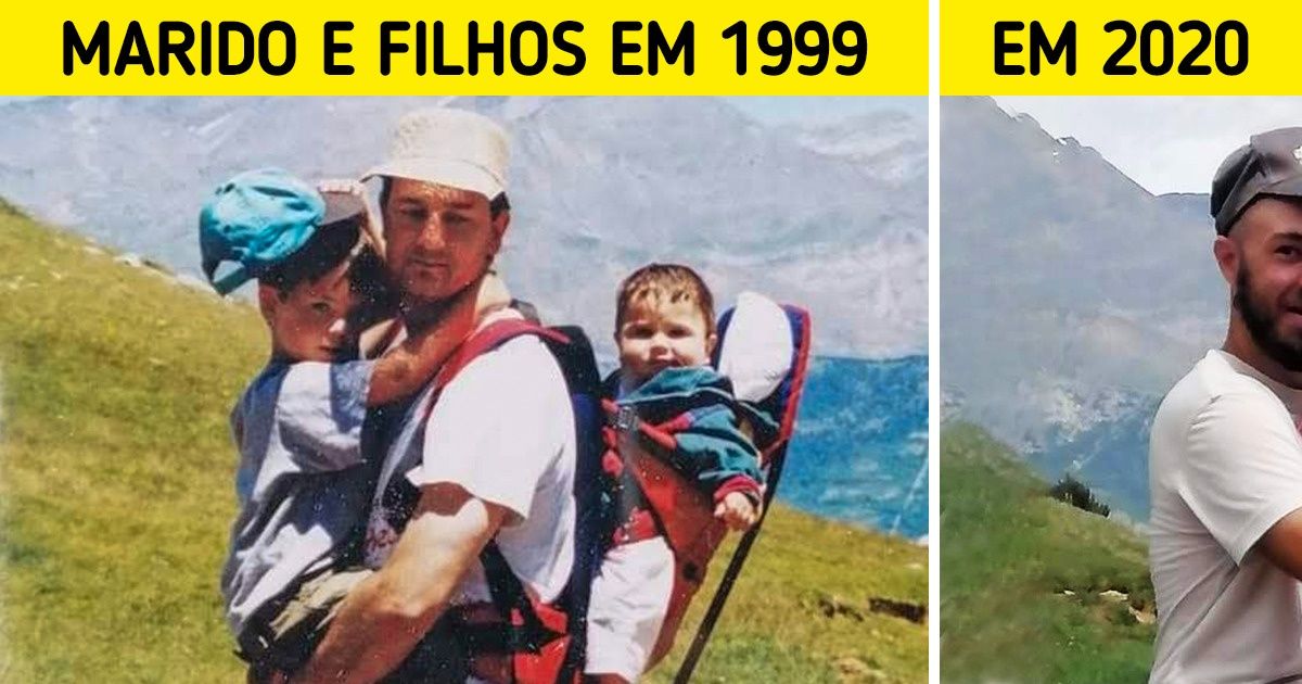 20 Internautas recriam fotos familiares antigas e deixam claro como o tempo passa voando