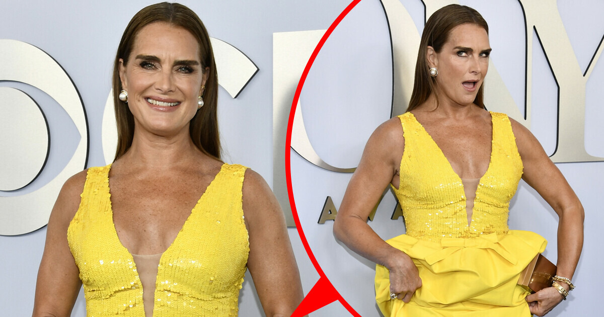 Brooke Shields arrasa no tapete vermelho, mas um detalhe estranho rouba a atenção Brooke Shields arrasa no tapete vermelho, mas um detalhe estranho rouba a atenção