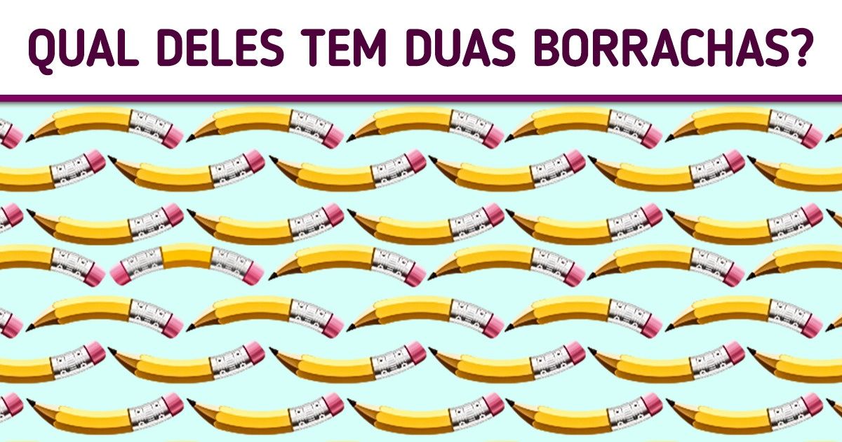 Teste: Encontre os desenhos com partes duplas em menos de 5 segundos Teste: Encontre os desenhos com partes duplas em menos de 5 segundos