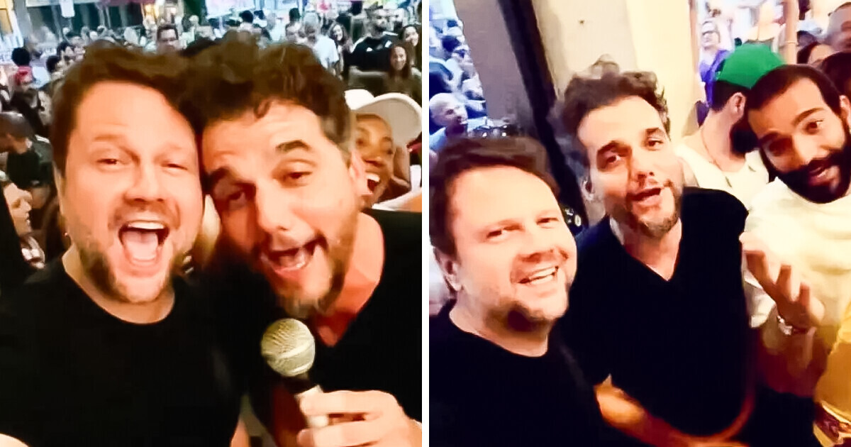 No meio do povão: Selton Mello, Wagner Moura e outros artistas soltam a voz e caem no samba no Rio de Janeiro