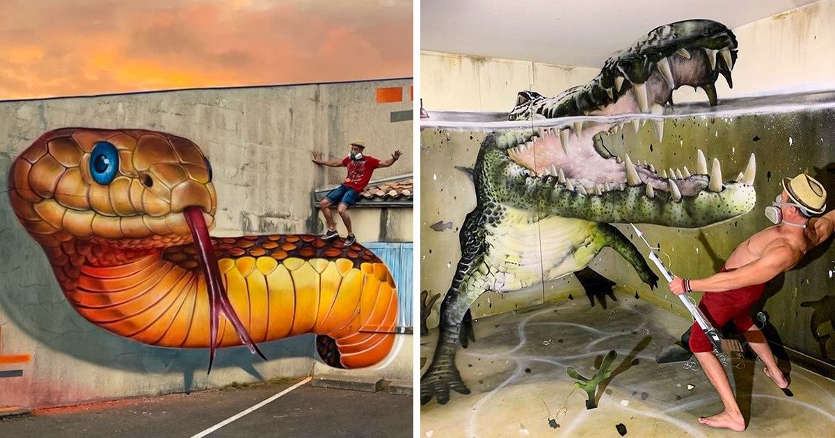Este artista transforma espaços abandonados com impressionantes pinturas em 3D Este artista transforma espaços abandonados com impressionantes pinturas em 3D