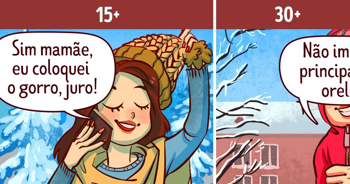 Veja 11 exemplos de como nossa atitude em relação ao frio muda conforme a idade