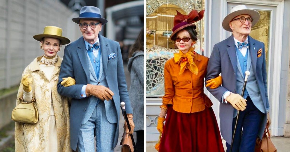Um casal de idosos alemães se veste com tanto estilo que parece preparado para a recepção da rainha Um casal de idosos alemães se veste com tanto estilo que parece preparado para a recepção da rainha