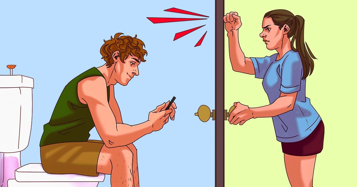 Por que os homens fogem para o banheiro