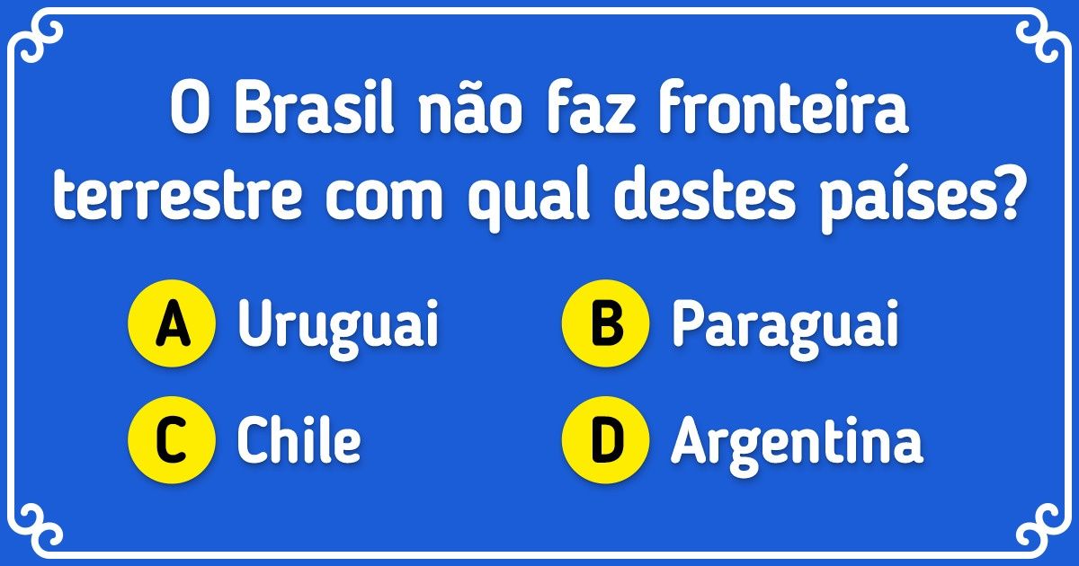 Confira como estão seus conhecimentos sobre a Geografia brasileira com estas 15 questões Confira como estão seus conhecimentos sobre a Geografia brasileira com estas 15 questões