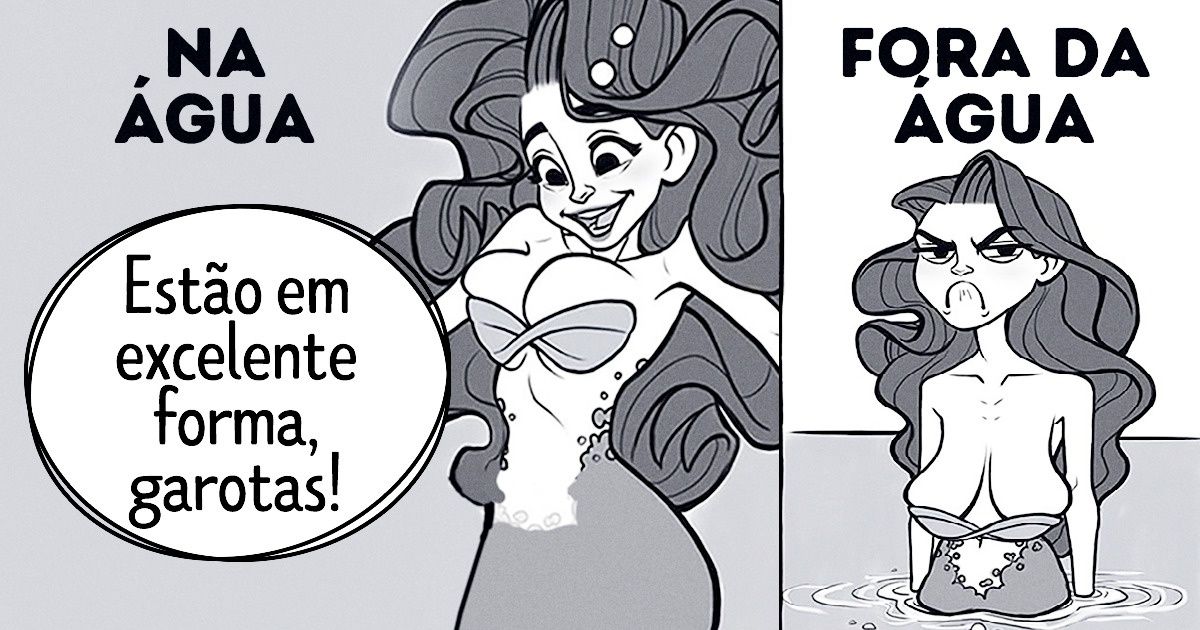 Artista mostra que até as heroínas dos contos de fadas têm dias ruins