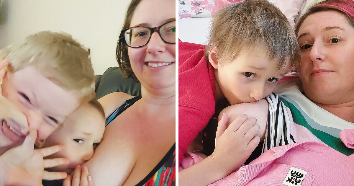 Mãe que ainda amamenta os filhos de 5 e 6 anos respondeu às críticas com uma mensagem poderosa Mãe que ainda amamenta os filhos de 5 e 6 anos respondeu às críticas com uma mensagem poderosa