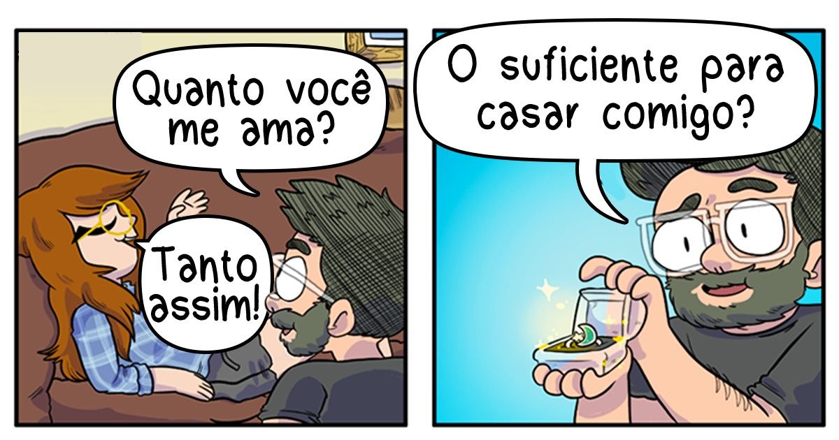 13 Comics sobre a vida de uma mulher com seu namorado e 4 gatos