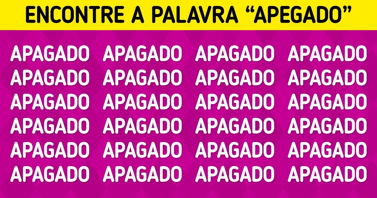 Teste: Desafie sua mente e identifique a palavra oculta entre as demais