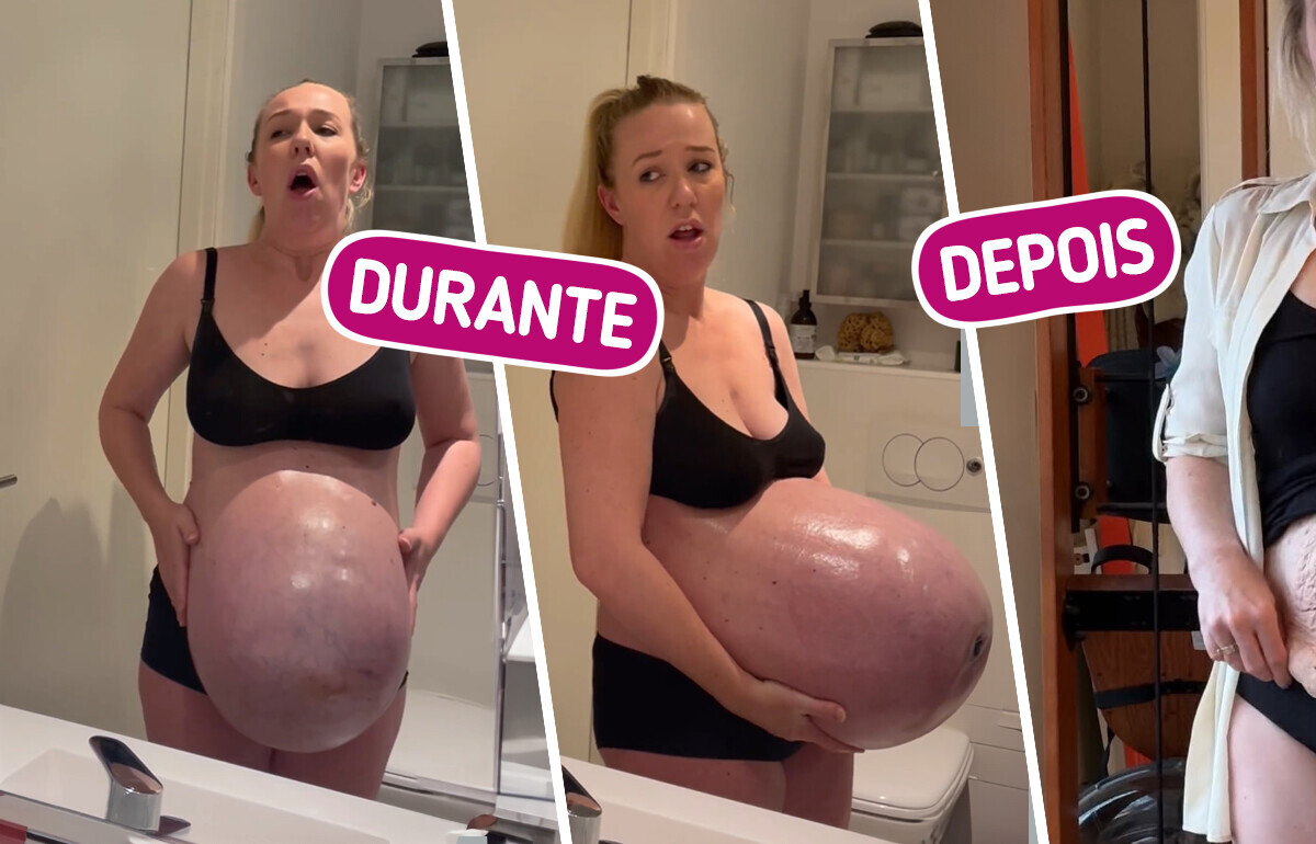 A barriga dessa mãe grávida chamou tanta atenção que virou o centro das conversas