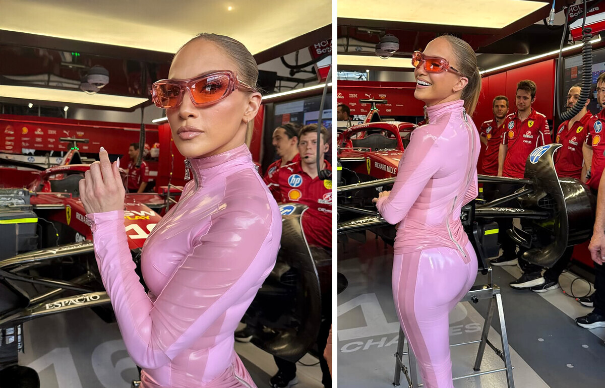 J.Lo posou com roupa justa e provocante na F1, mas um detalhe estranho sobressaiu J.Lo posou com roupa justa e provocante na F1, mas um detalhe estranho sobressaiu