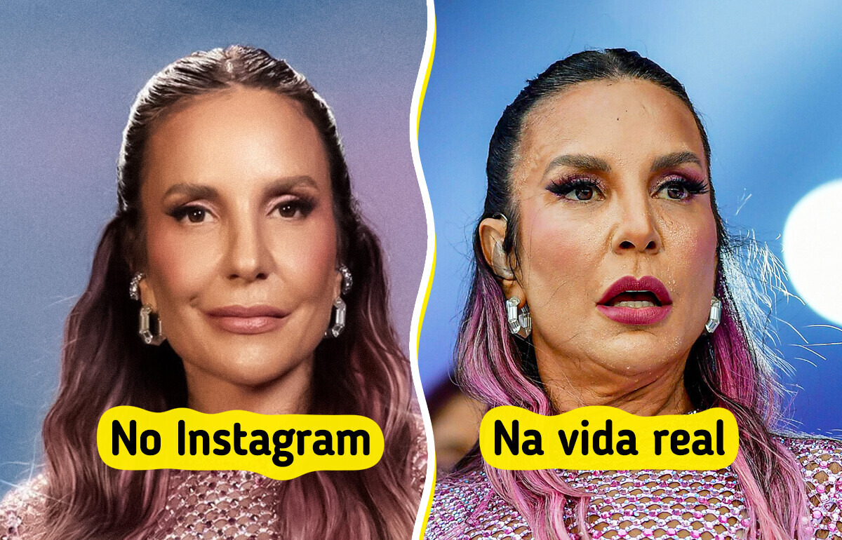 17 Famosos que são bem diferentes nas fotos sem filtro ou edição 17 Famosos que são bem diferentes nas fotos sem filtro ou edição