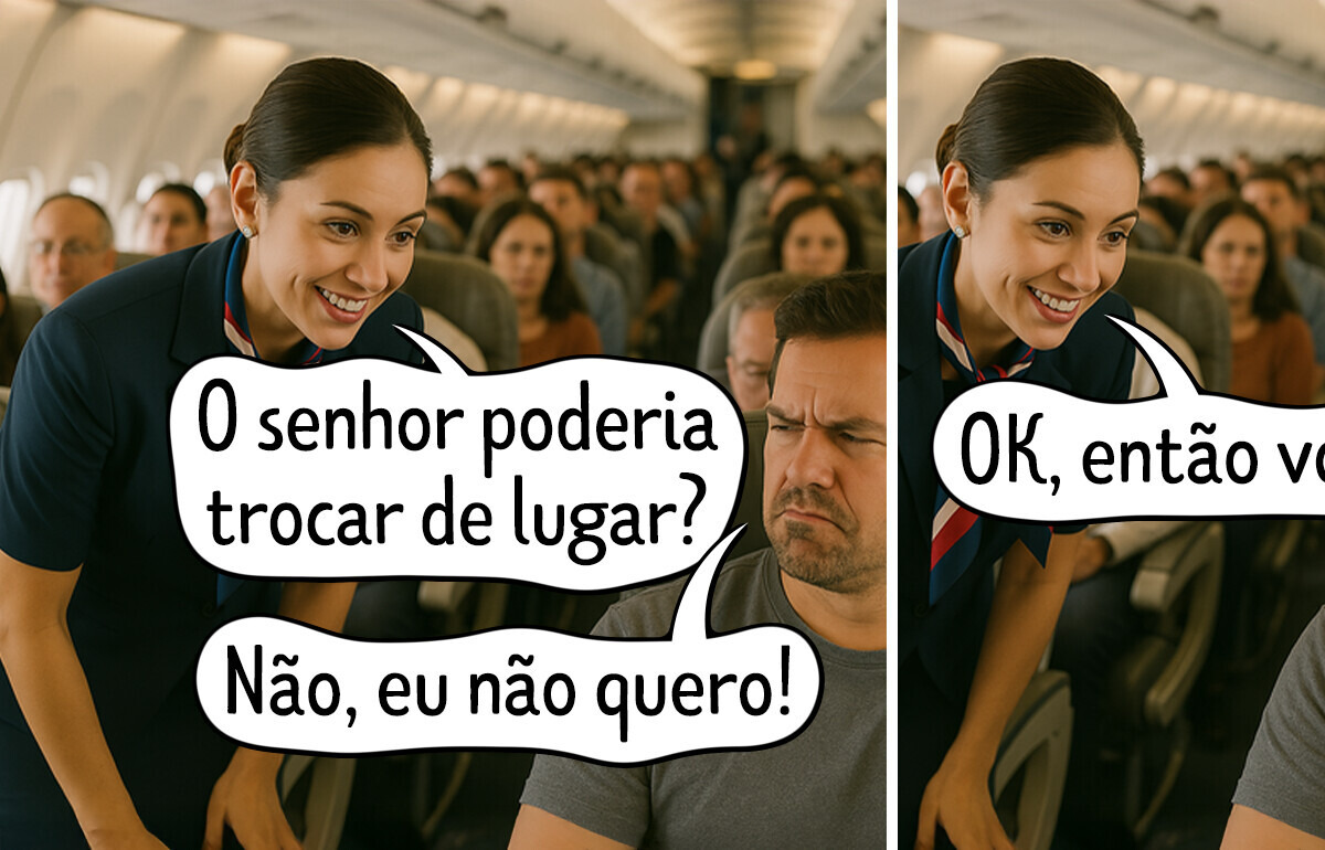 Comissária viraliza ao revelar o truque que usa com quem se recusa a trocar de lugar Comissária viraliza ao revelar o truque que usa com quem se recusa a trocar de lugar