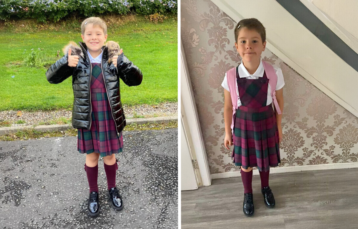 Com apoio da mãe, filho de 7 anos vai de saia à escola e dá lição de coragem Com apoio da mãe, filho de 7 anos vai de saia à escola e dá lição de coragem