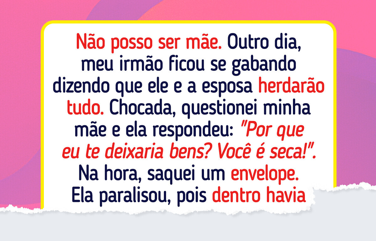 Fui cortada da herança por não ter filhos, agora meus pais querem meu perdão