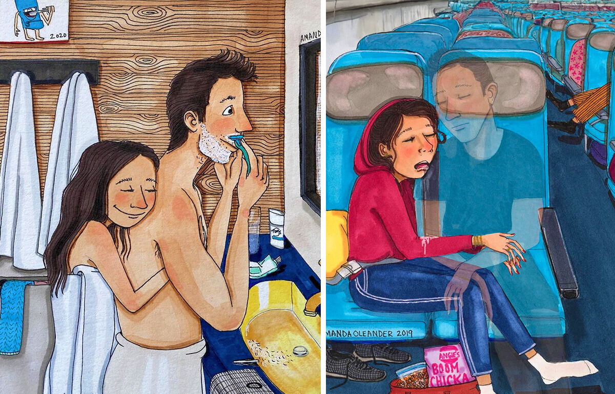 Artista ilustra o verdadeiro lado de um relacionamento amoroso