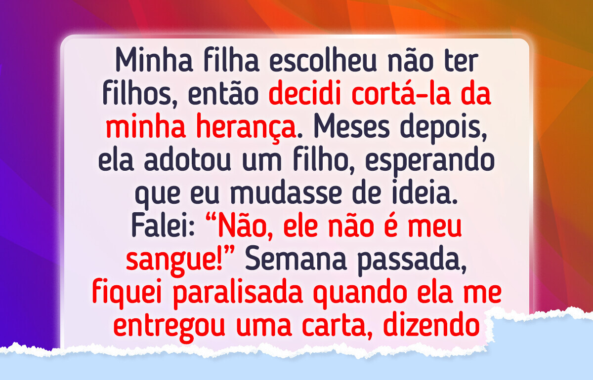 Minha filha optou por não ter filhos e eu optei por cortá-la da herança Minha filha optou por não ter filhos e eu optei por cortá-la da herança