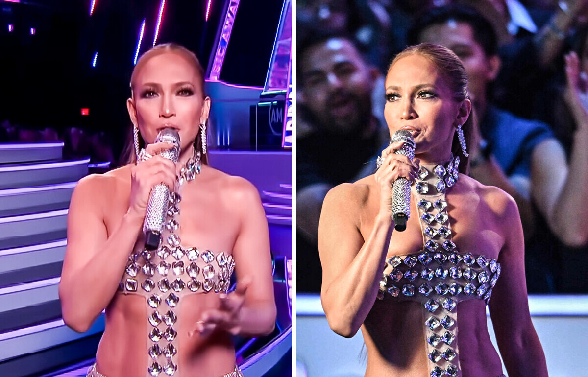 Jennifer Lopez usa apenas diamantes no palco e os fãs estão divididos Jennifer Lopez usa apenas diamantes no palco e os fãs estão divididos