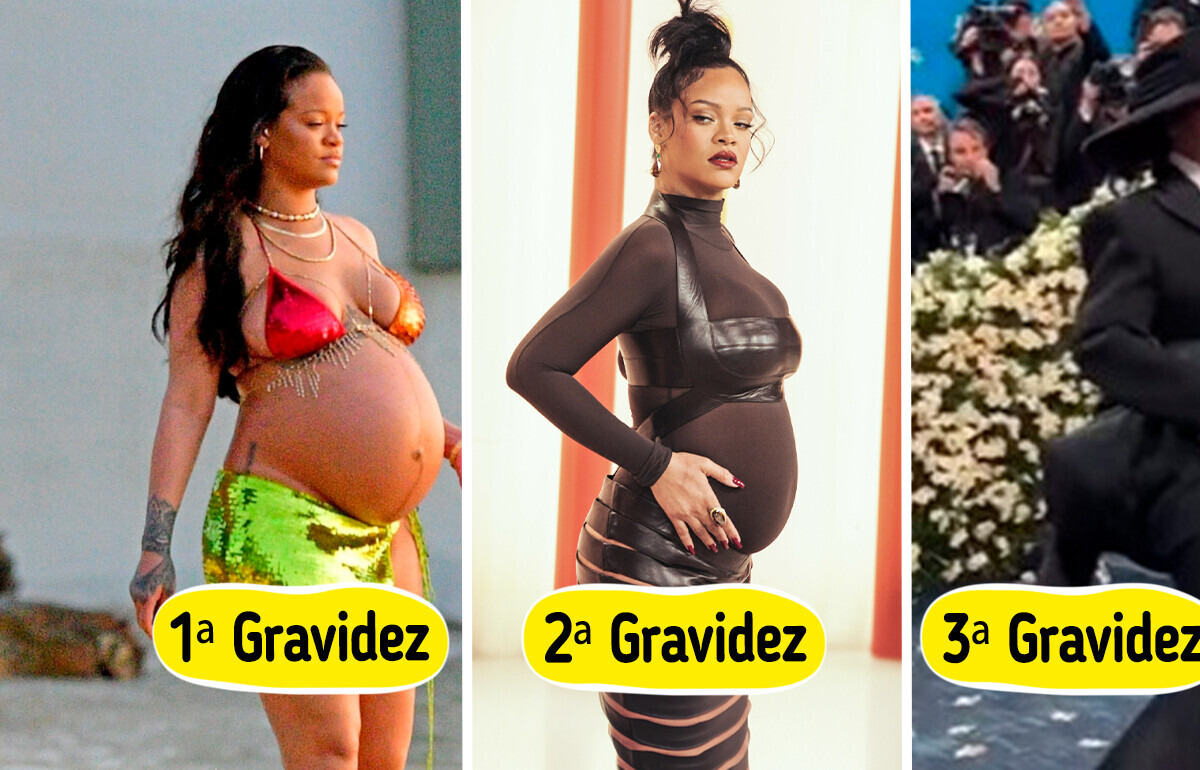 Rihanna exibe barriga saliente no tapete vermelho e reacende rumores da terceira gravidez