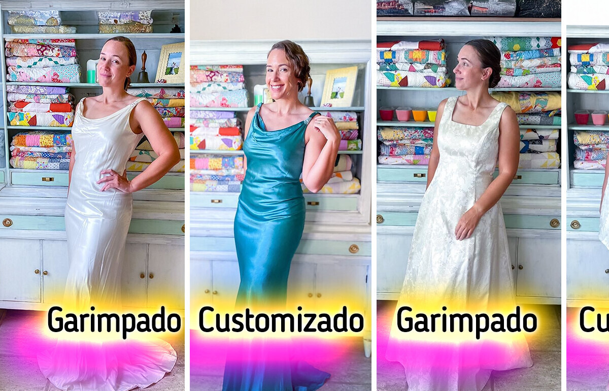 Ela mostra que até vestidos de noiva antigos podem ganhar uma nova vida