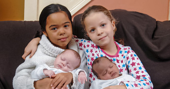 Família tem gêmeas birraciais e é agraciada por outra surpresa 7 anos depois