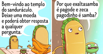 As Tirinhas do Sandubinha do Bem dão um toque de humor às comidas que os brasileiros adoram