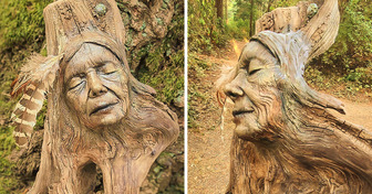 Artista usa troncos para criar esculturas impressionantes que nos fazem até sentir o sopro da natureza