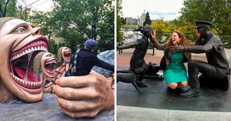 20+ Fotos hilárias tiradas por turistas junto a estátuas pelo mundo todo