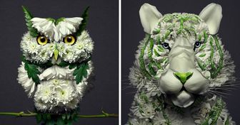 Artista transforma flores em esculturas de animais e os resultados são fantásticos