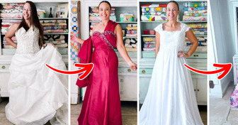 Como uma mulher cria roupas da moda deslumbrantes com vestidos de noiva de segunda mão