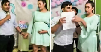 Um homem desmascara a esposa em pleno chá de bebê e ganha aplausos de sua família