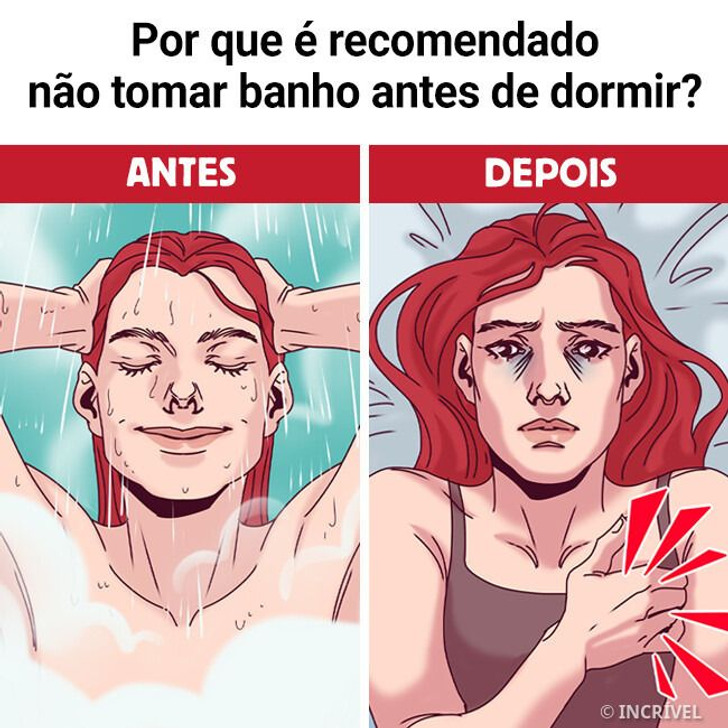Por que é recomendado não tomar banho antes de dormir