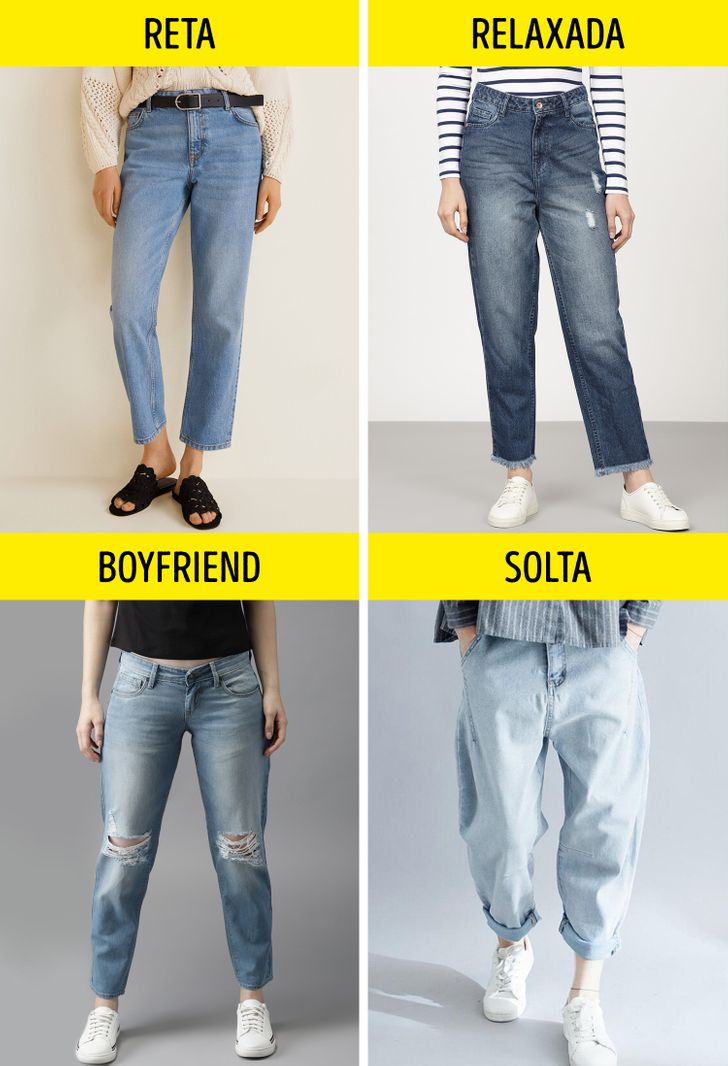 cortes de calça jeans feminina