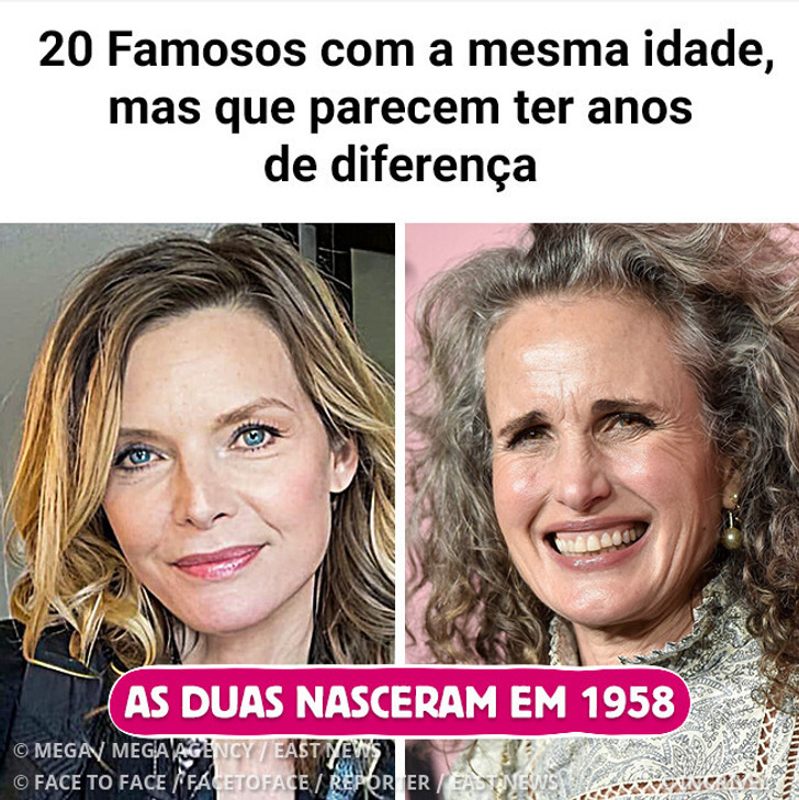 20 Famosos com a mesma idade, mas que parecem ter anos de diferença