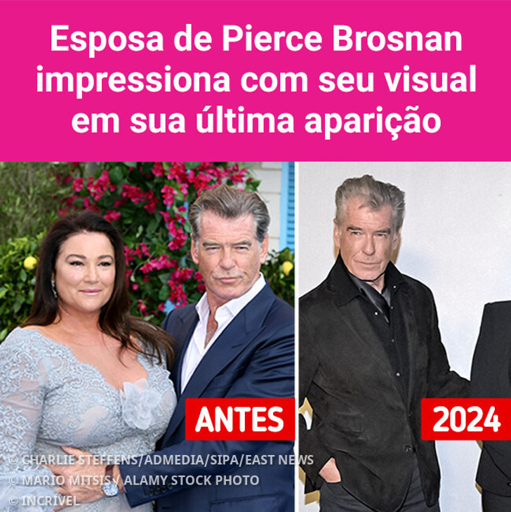 Esposa de Pierce Brosnan impressiona com seu visual em sua última aparição