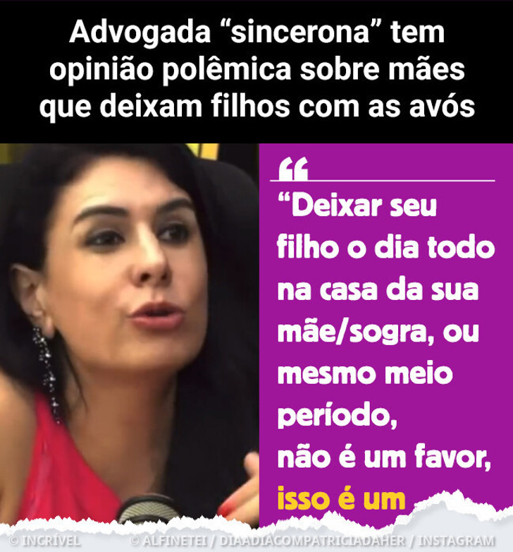 Advogada “sincerona” tem opinião polêmica sobre mães que deixam filhos com as avós