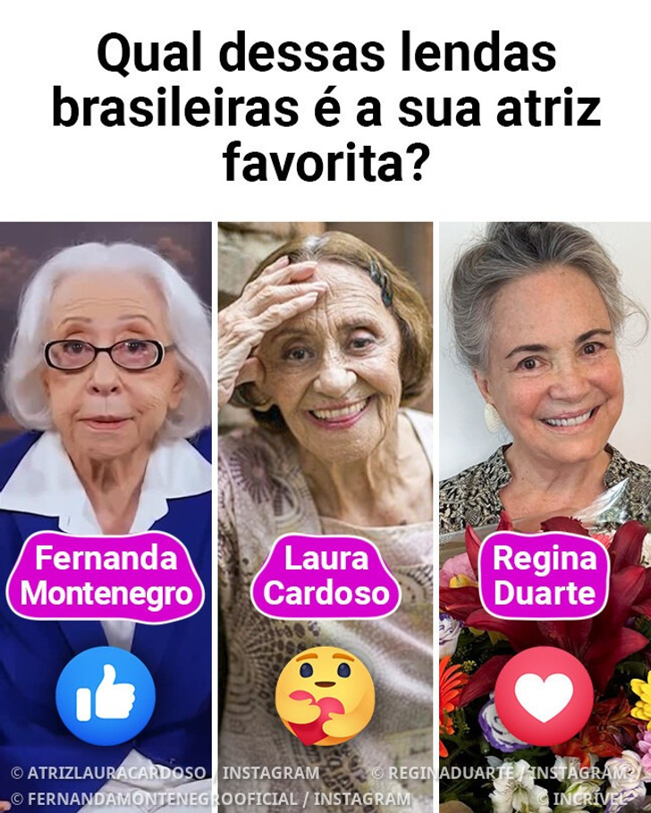 Três lendas! 👏 Mas quem é a sua favorita? 