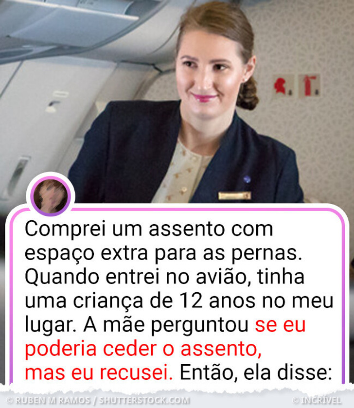 Um relato intrigante de como uma passageira não abaixou a cabeça e defendeu o seu lugar no avião